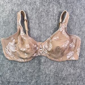 Lilyette Tan Embroidered 42DD‎ Beige T-shirt Bra
